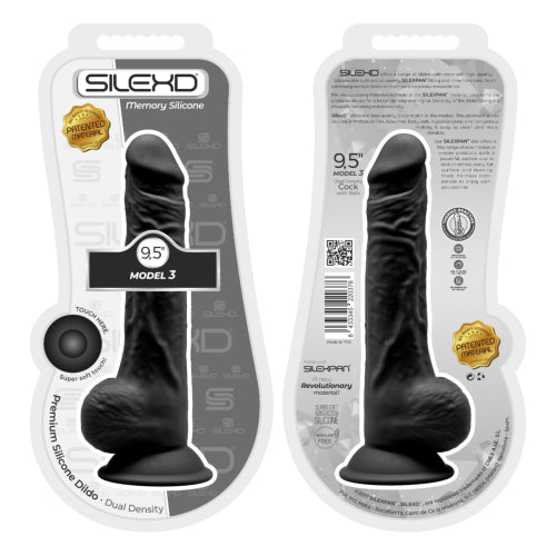 SilexD 9.5 inch Realistic Silicone Dual Density Dildo with Suction Cup with Balls Black - PL4YHOUSE - PL4YHOUSE - SilexD - Realistic Dildos - SilexD 9.5 inch Realistic Silicone Dual Density Dildo with Suction Cup with Balls Black - {{ sex }} - {{adult_toys}} - {{UK}} - {{ christmas }}