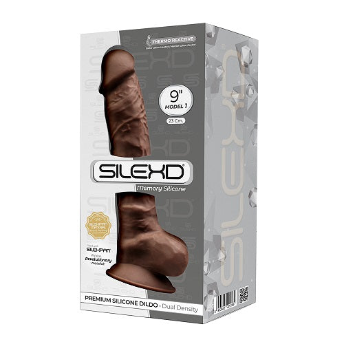 SilexD 9 inch Realistic Silicone Dual Density Dildo with Suction Cup with Balls Brown - PL4YHOUSE - PL4YHOUSE - Silexd - Realistic Dildos - SilexD 9 inch Realistic Silicone Dual Density Dildo with Suction Cup with Balls Brown - {{ sex }} - {{adult_toys}} - {{UK}} - {{ christmas }}