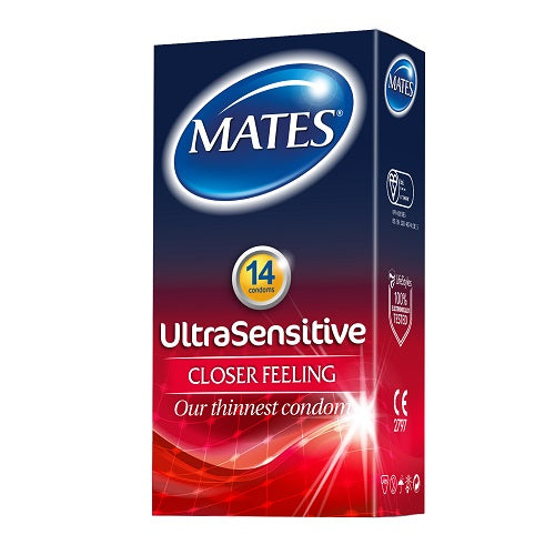 Mates Ultra Sensitive Condoms 14 Pack - PL4YHOUSE - PL4YHOUSE - Mates Ultra Sensitive Condoms 14 Pack - Mates - Condoms - Mates Ultra Sensitive Condoms 14 Pack - {{ sex }} - {{adult_toys}} - {{UK}} - {{ christmas }}