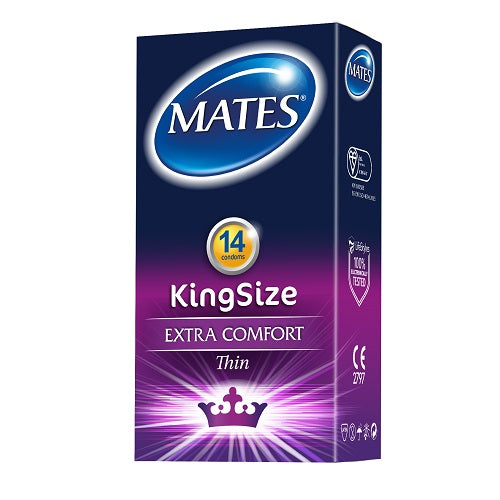 Mates King Size Condoms 14 Pack - PL4YHOUSE - PL4YHOUSE - Mates King Size Condoms 14 Pack - Mates - Condoms - Mates King Size Condoms 14 Pack - {{ sex }} - {{ adult_toys }} - {{ UK }} - {{ christmas }} - {{ anal sex toys }} - {{ bondage }} - {{ dildos }} - {{ essentials }} - {{ male sex toys }} - {{ lingerie }} - {{ vibrators }}