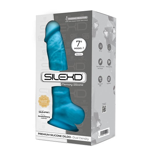 SilexD 7 inch Realistic Silicone Dual Density Dildo with Suction Cup and Balls Blue - PL4YHOUSE - PL4YHOUSE - SilexD - Realistic Dildos - SilexD 7 inch Realistic Silicone Dual Density Dildo with Suction Cup and Balls Blue - {{ sex }} - {{adult_toys}} - {{UK}} - {{ christmas }}